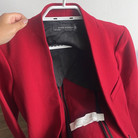 Zara red blazer, gently used - Picture 2 of 4